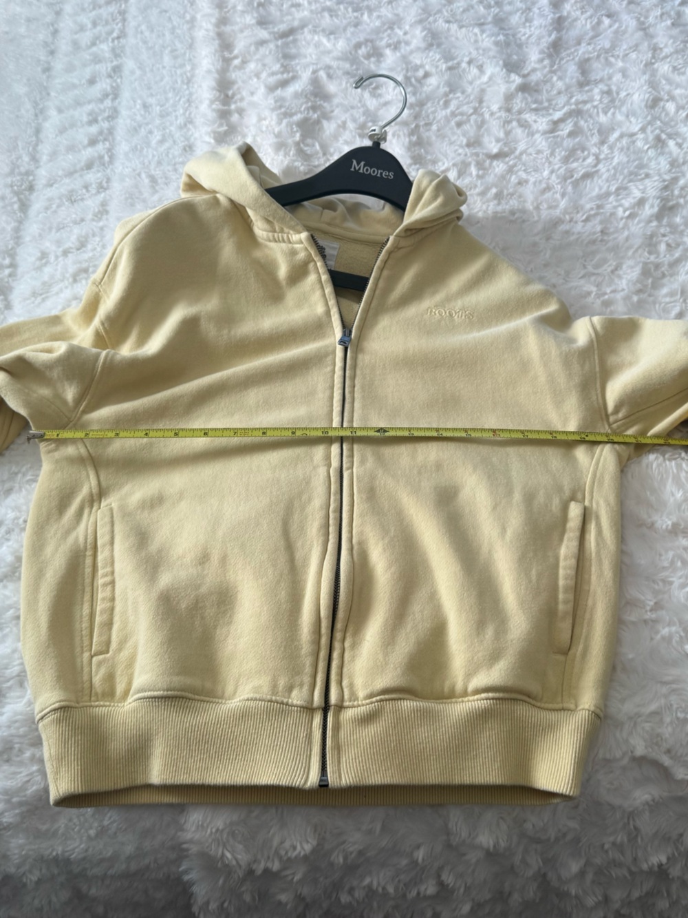 Roots pale Yellow Zip-Up Hoodie one fit sz 1